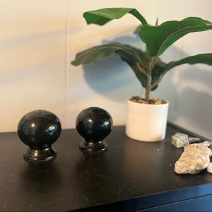 Fiesta-ware Black Salt & Pepper shakers